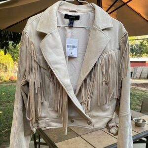 Forever 21 Beige Fringe Jacket